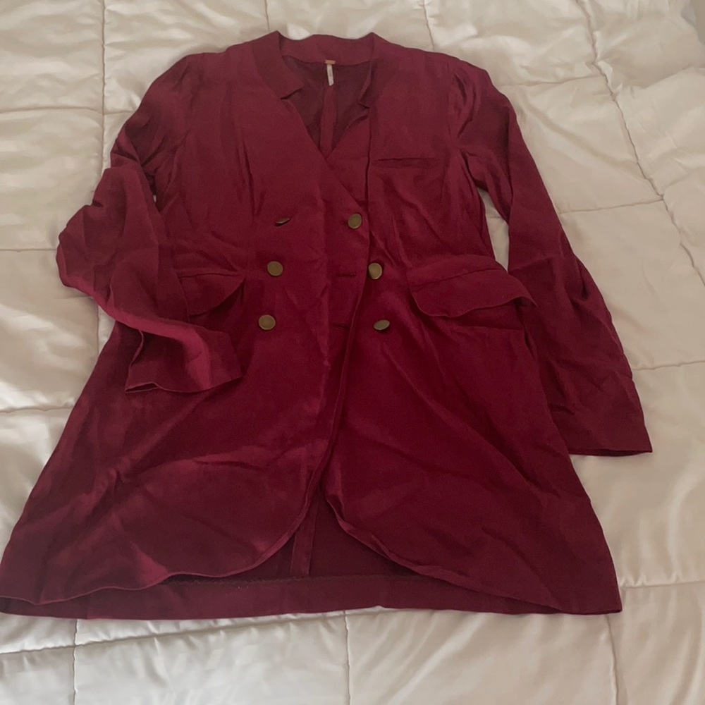 Free People maroon suit dress- size large
